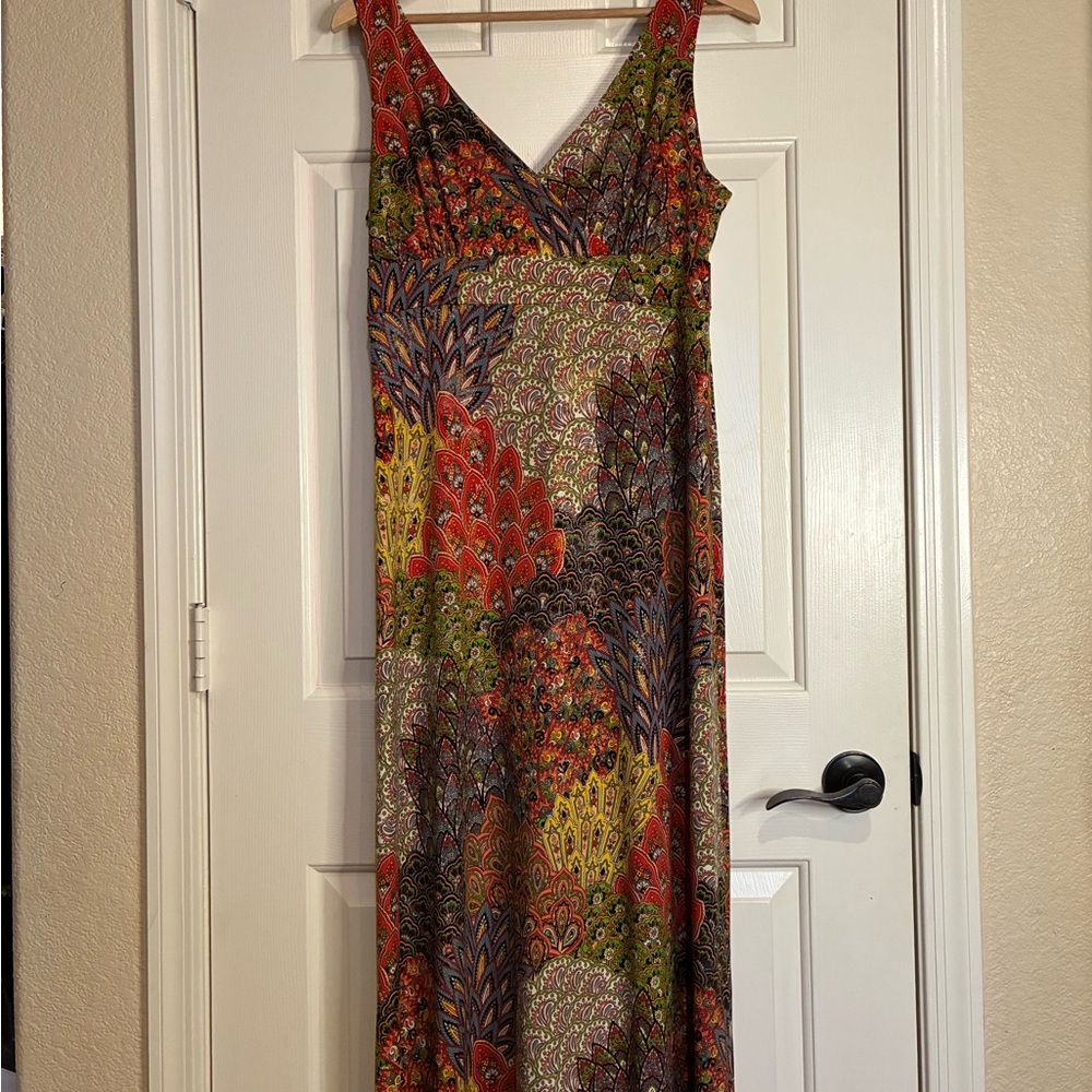 Multi-Color Printed Maxi Dress